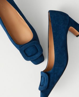 Suede Buckle Pump