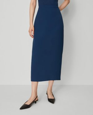 Column Midi Skirt in Fluid Crepe