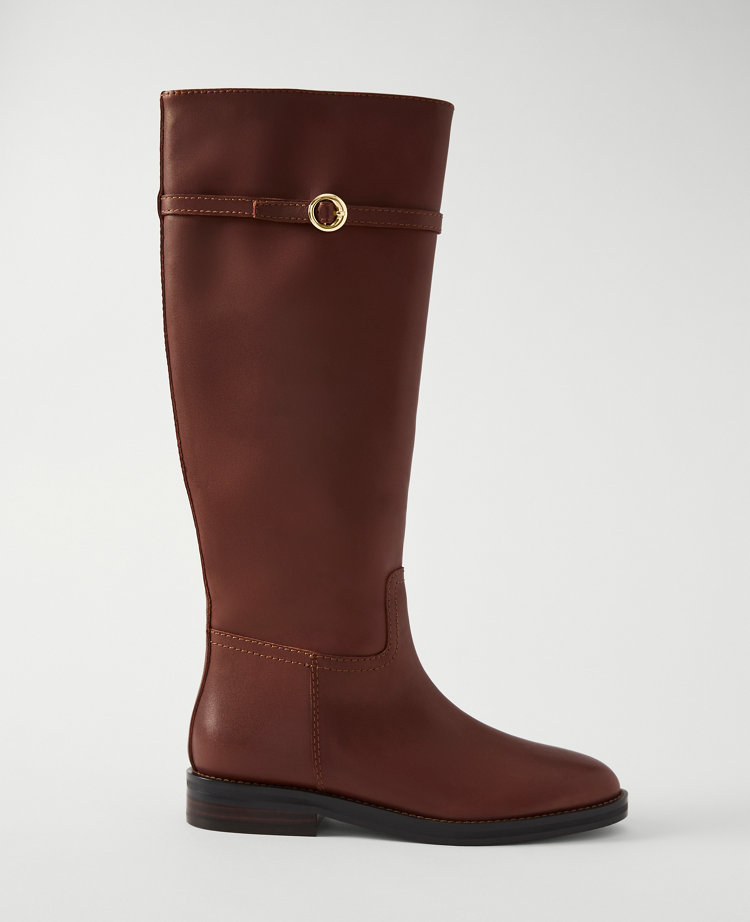Chain Wrap Leather Riding Boot