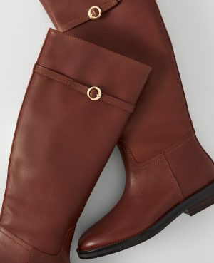 Chain Wrap Leather Riding Boot