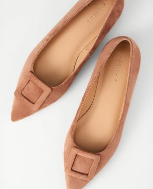 Suede Buckle Flat