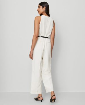 Petite Belted Halter Jumpsuit