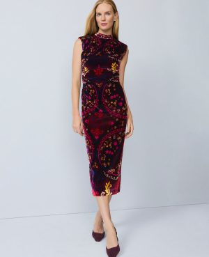 Paisley Velvet Midi Dress