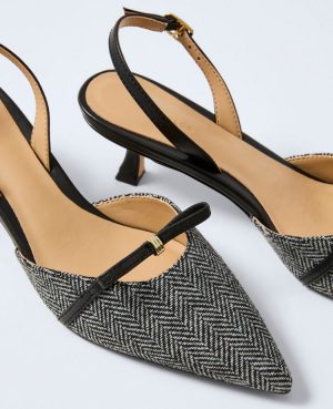Herringbone Slingback Pump