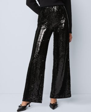 The Petite Perfect Wide-Leg Pant in Sequin
