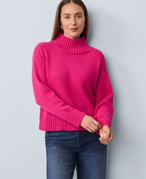 Petite Ribbed Mock Neck Sweater