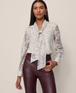 Lace Tie V-Neck Popover