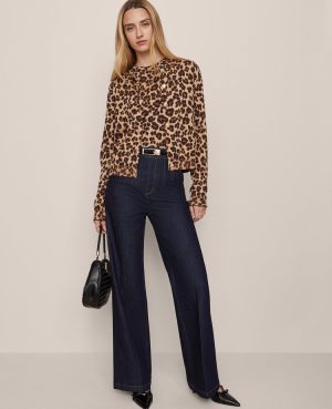 Animal Print Jacquard Sweater Shell
