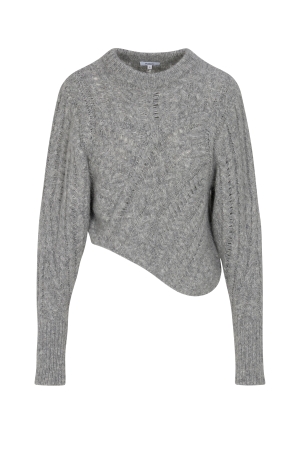 CLARKE CABLE KNIT SWEATER – GREY
