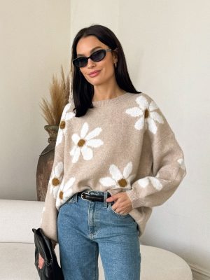 Daisy Baby Sweater in Beige